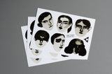 watercolor portraits sticker sheet