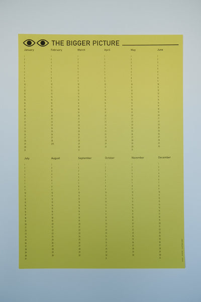 "seeing the bigger picture" riso print calendar