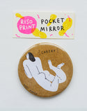 "cheeky" riso print pocket mirror