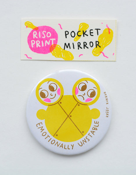 "emotionally unstable" riso print pocket mirror